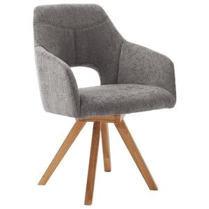 Voleo ŽIDLE S PODRUČKAMI, tkaná látka, tmavě šedá, divoký dub obraz