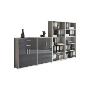 MID.YOU SKŘÍŇ NA ŠANONY, šedá, vysoce lesklá antracitová, 337, 6/185, 6/33 cm obraz