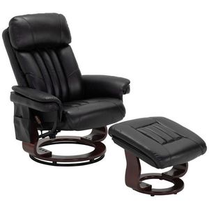 MID.YOU RELAXAČNÍ KŘESLO S TABURETEM, textil, černá obraz