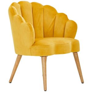 MID.YOU KŘESLO, dřevo, textil, žlutá, ecru obraz