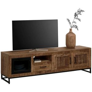 Carryhome NÍZKÁ KOMODA, mangové dřevo, přírodní barvy, světle hnědá, 175/50/40 cm obraz