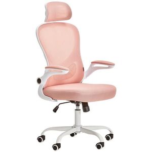 Livetastic OTOČNÁ ŽIDLE, síťovina, bílá, pink obraz