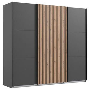 MID.YOU SKŘÍŇ S POSUVNÝMI DVEŘMI, barvy grafitu, barvy dubu, 300/216/65 cm obraz