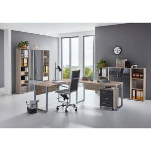 MID.YOU KANCELÁŘ, Sonoma dub, vysoce lesklá antracitová obraz