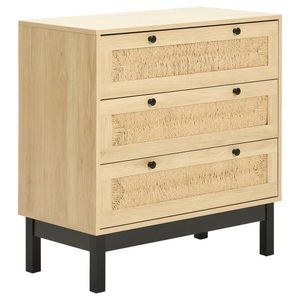 MID.YOU KOMODA, borovice, přírodní barvy, černá, 80/80/39, 5 cm obraz