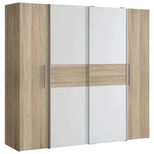 Carryhome ŠATNÍ SKŘÍŇ S OTOČNÝMI DVEŘMI, bílá, Sonoma dub, 200, 1/190, 5/61, 6 cm obraz