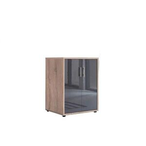 MID.YOU SKŘÍŇ NA ŠANONY, Sonoma dub, vysoce lesklá antracitová, 54/74/50 cm obraz