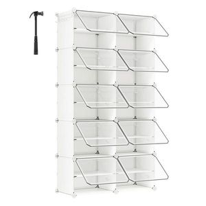 REGÁL NA BOTY, bílá, průhledné, 83/156/32 cm obraz