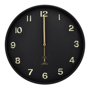 Ambia Home RÁDIEM ŘÍZENÉ HODINY, černá, obraz
