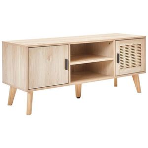 PBJ NÍZKÁ KOMODA, borovice, ratan, přírodní barvy, 120/50/40 cm obraz