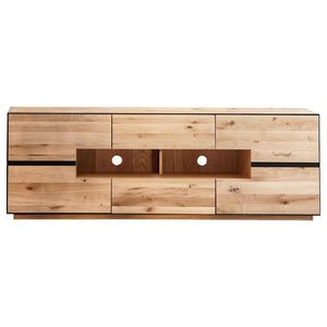 Linea Natura KOMODA POD TELEVIZI, divoký dub, antracitová, 181/62/47 cm obraz