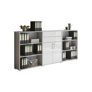 MID.YOU SKŘÍŇ NA ŠANONY, šedá, vysoce lesklá bílá, 253, 2/113, 6/33 cm obraz