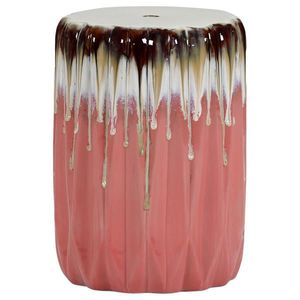 Carryhome ODKLÁDACÍ STOLEK, hnědá, růžová, bílá obraz