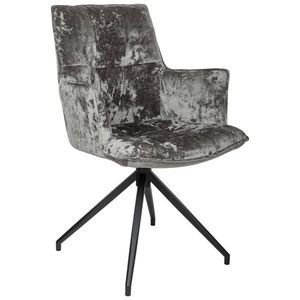 Novel ŽIDLE S PODRUČKAMI, železo, samet, antracitová, černá obraz