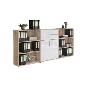 MID.YOU SKŘÍŇ NA ŠANONY, Sonoma dub, vysoce lesklá bílá, 253, 2/113, 6/33 cm obraz