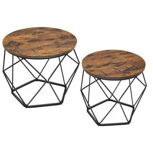 MID.YOU SADA KONFERENČNÍCH STOLKŮ, hnědá, černá, kov, kompozitní dřevo, 60/60/45 cm obraz