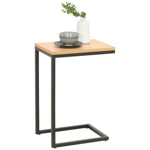 Carryhome ODKLÁDACÍ STOLEK, dub, černá, barvy dubu obraz