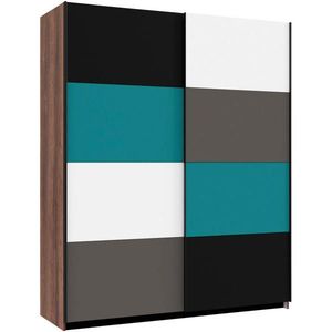 Carryhome SKŘÍŇ S POSUVNÝMI DVEŘMI, šedá, zelená, černá, bílá, barvy dubu, 170/210/61 cm obraz