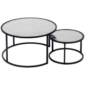 MID.YOU KONFERENČNÍ STOLEK, barvy stříbra, černá, kompozitní dřevo, sklo, kov, 80/44, 5/80 cm obraz