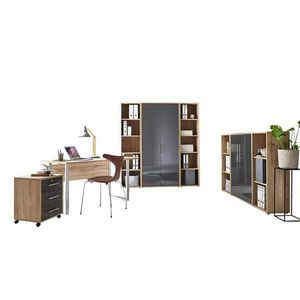 MID.YOU KANCELÁŘ, Sonoma dub, vysoce lesklá antracitová obraz