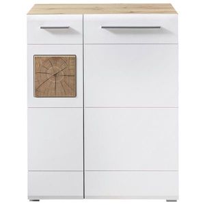 Voleo BOTNÍK, bílá, barvy dubu, 80/101/37 cm obraz