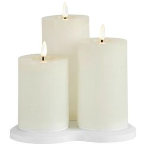 Ambia Home SADA LED SVÍČEK 3dílné plast, přírodní materiály obraz