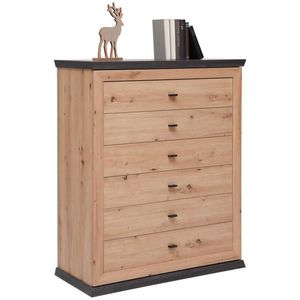 Hom`in KOMODA, tmavě šedá, dub artisan, 95/115/43 cm obraz