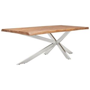 Landscape JÍDELNÍ STŮL, akácie, barvy akácie, barvy nerez oceli, 200/100/76 cm obraz