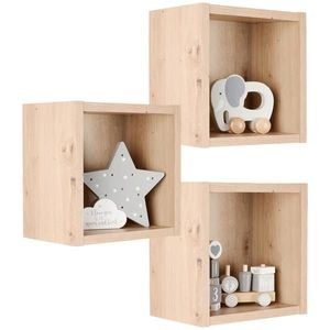 Jimmylee SADA NÁSTĚNNÝCH POLIC barvy dubu, obraz