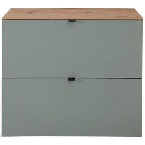 Voleo VYKLÁPĚCÍ BOTNÍK, šalvějově zelená, dub artisan, 100/84/37 cm obraz