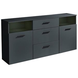 MID.YOU ŠIROKÁ KOMODA, antracitová, 180/86/38 cm obraz