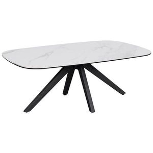 Novel KONFERENČNÍ STOLEK, antracitová, bílá, kov, sklo, keramika, 110/70/42 cm obraz