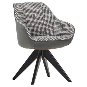 Novel ŽIDLE S PODRUČKAMI, žinylka, vzhled kůže, šedá, černá, bílá obraz