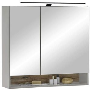 Venda ZRCADLOVÁ SKŘÍŇKA, šedá, 80/75/22 cm obraz