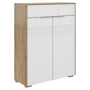 Voleo KOMODA, bílá, barvy dubu, 81/110/37 cm obraz