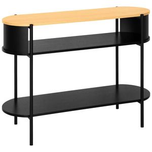 Xora KONZOLOVÝ STOLEK, přírodní barvy, černá, kov, kompozitní dřevo, 100/39/76 cm obraz