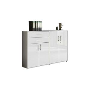 MID.YOU SKŘÍŇ NA ŠANONY, šedá, vysoce lesklá bílá, 168, 8/113, 6/33 cm obraz