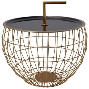 MID.YOU ODKLÁDACÍ STOLEK, černá, barvy zlata obraz