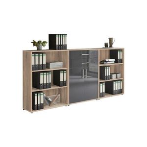 MID.YOU SKŘÍŇ NA ŠANONY, Sonoma dub, vysoce lesklá antracitová, 253, 2/113, 6/33 cm obraz