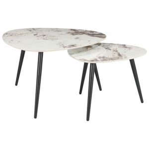 Xora SADA KONFERENČNÍCH STOLKŮ, černá, bílá, kov, keramika, 84/45, 5/77 cm obraz