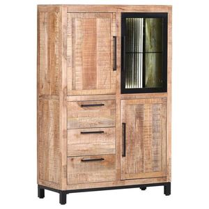 Livetastic VYSOKÁ KOMODA, mangové dřevo, přírodní barvy, černá, 95/145/43 cm obraz