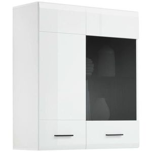 Hom`in ZÁVĚSNÁ VITRÍNA, antracitová, bílá, 90/102/35 cm obraz