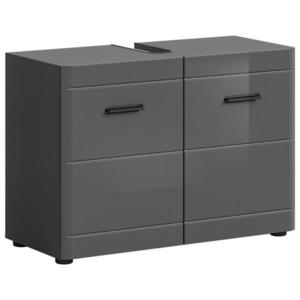 MID.YOU SKŘÍŇKA POD UMYVADLO, vysoce lesklá šedá, šedá, 80/56/34 cm obraz