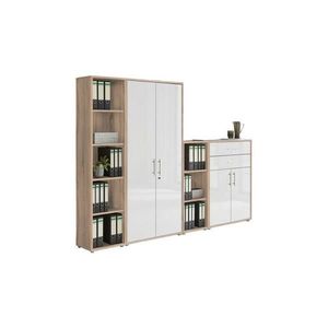 MID.YOU SKŘÍŇ NA ŠANONY, Sonoma dub, vysoce lesklá bílá, 257/185, 6/33 cm obraz