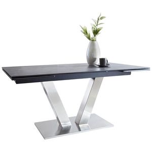 Novel JÍDELNÍ STŮL, barvy nerez oceli, tmavě šedá, 160-240/90/76 cm obraz