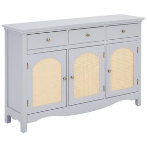 MID.YOU ŠIROKÁ KOMODA, šedá, přírodní barvy, 132/85/35 cm obraz