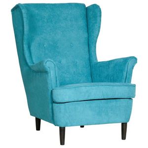 Niels Andersson KŘESLO UŠÁK, dřevo, textil, karton, kompozitní dřevo, modrá obraz