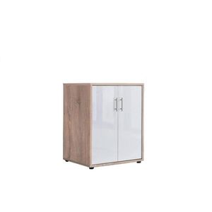 MID.YOU SKŘÍŇ NA ŠANONY, Sonoma dub, vysoce lesklá bílá, 54/74/50 cm obraz