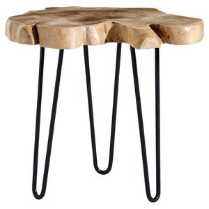 Livetastic ODKLÁDACÍ STOLEK, teakové dřevo, přírodní barvy, černá obraz