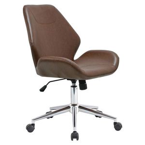 Hom`in OTOČNÁ ŽIDLE, vzhled kůže, barvy chromu, tmavě hnědá obraz